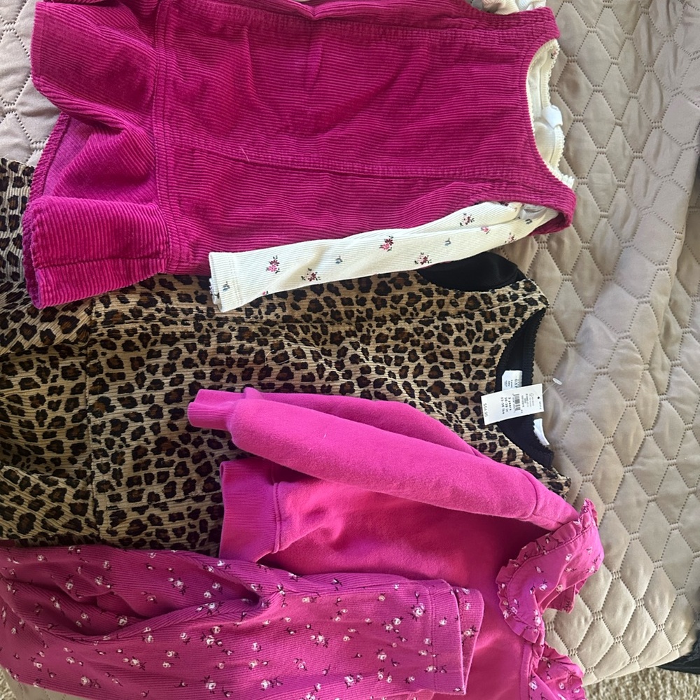 GAP Girls Bright Pink and Leopard Print Dress Set